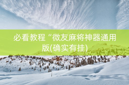 必看教程“微友麻将神器通用版(确实有挂)