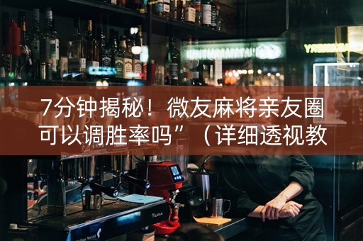 7分钟揭秘！微友麻将亲友圈可以调胜率吗”（详细透视教程）-哔哩哔哩
