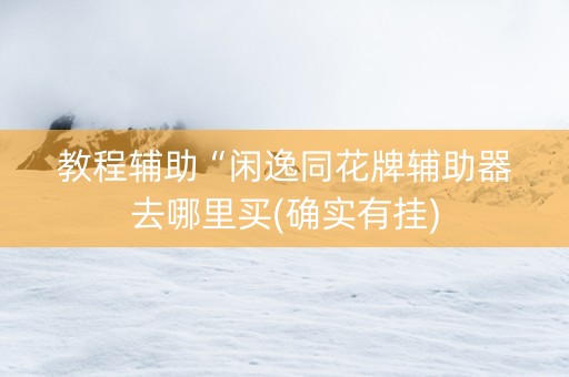 教程辅助“闲逸同花牌辅助器去哪里买(确实有挂)