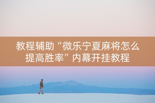 教程辅助“微乐宁夏麻将怎么提高胜率”内幕开挂教程
