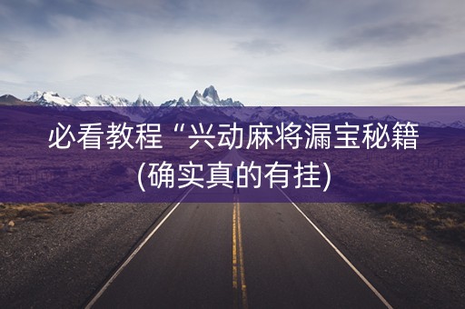必看教程“兴动麻将漏宝秘籍(确实真的有挂)