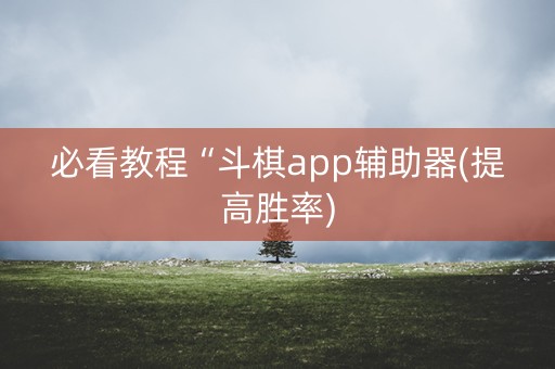 必看教程“斗棋app辅助器(提高胜率)