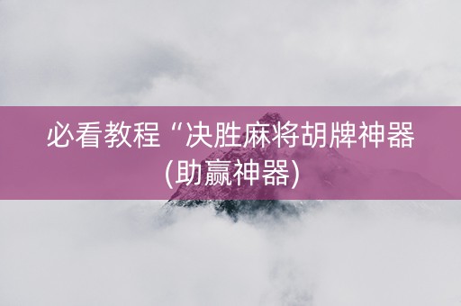 必看教程“决胜麻将胡牌神器(助赢神器)