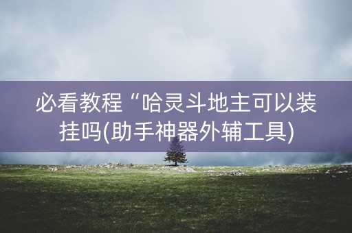 必看教程“哈灵斗地主可以装挂吗(助手神器外辅工具)