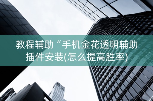 教程辅助“手机金花透明辅助插件安装(怎么提高胜率)