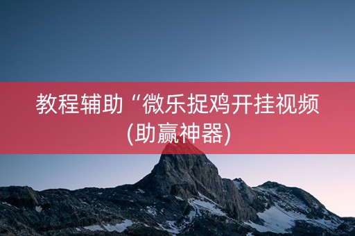 教程辅助“微乐捉鸡开挂视频(助赢神器)