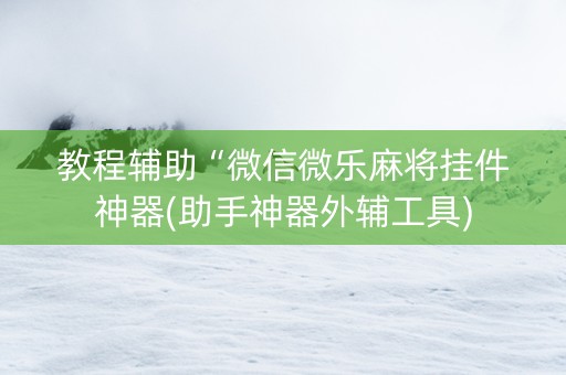 教程辅助“微信微乐麻将挂件神器(助手神器外辅工具)
