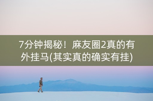 7分钟揭秘！麻友圈2真的有外挂马(其实真的确实有挂)