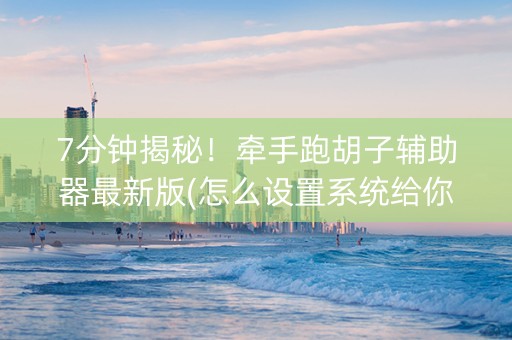 7分钟揭秘！牵手跑胡子辅助器最新版(怎么设置系统给你好牌)