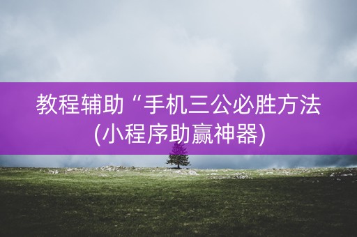 教程辅助“手机三公必胜方法(小程序助赢神器)
