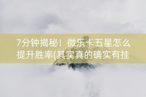 7分钟揭秘！微乐卡五星怎么提升胜率(其实真的确实有挂)