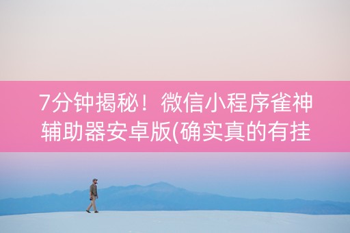 7分钟揭秘！微信小程序雀神辅助器安卓版(确实真的有挂)