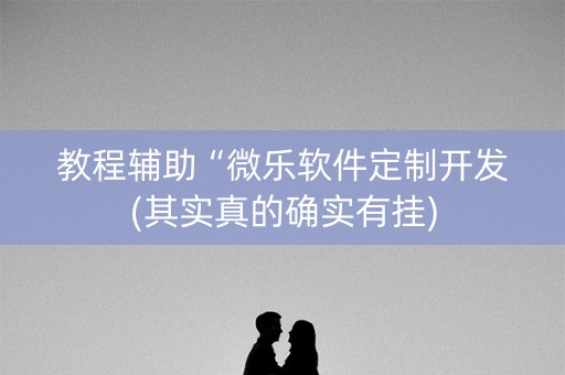 教程辅助“微乐软件定制开发(其实真的确实有挂)