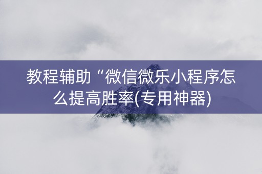 教程辅助“微信微乐小程序怎么提高胜率(专用神器)