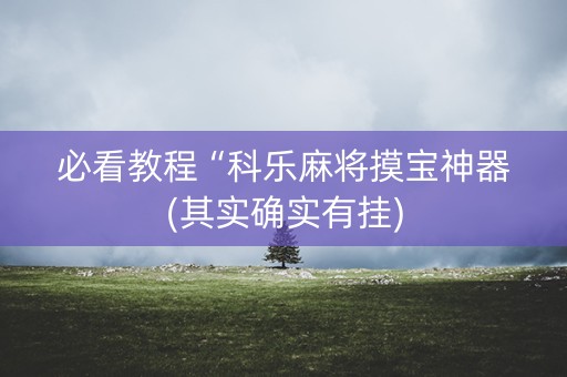必看教程“科乐麻将摸宝神器(其实确实有挂)
