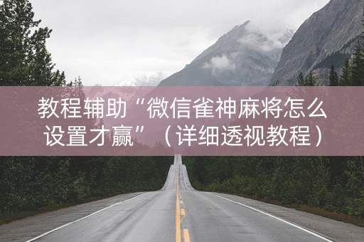 教程辅助“微信雀神麻将怎么设置才赢”（详细透视教程）-哔哩哔哩
