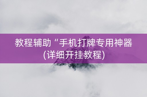 教程辅助“手机打牌专用神器(详细开挂教程)