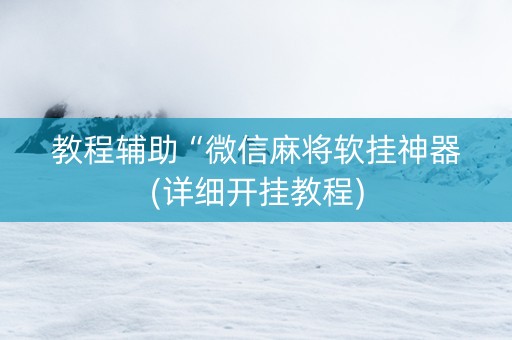 教程辅助“微信麻将软挂神器(详细开挂教程)