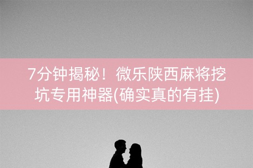 7分钟揭秘！微乐陕西麻将挖坑专用神器(确实真的有挂)