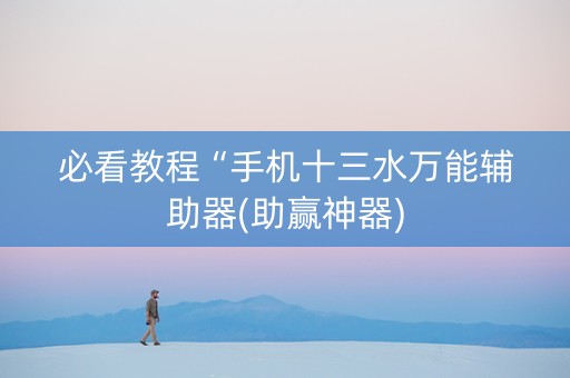 必看教程“手机十三水万能辅助器(助赢神器)