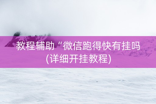 教程辅助“微信跑得快有挂吗(详细开挂教程)