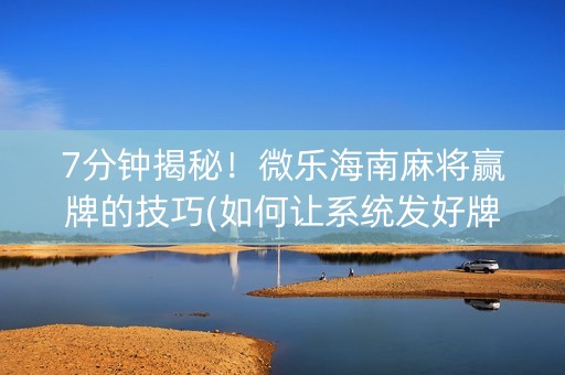 7分钟揭秘！微乐海南麻将赢牌的技巧(如何让系统发好牌)
