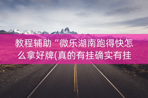 教程辅助“微乐湖南跑得快怎么拿好牌(真的有挂确实有挂)