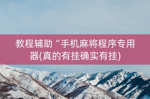 教程辅助“手机麻将程序专用器(真的有挂确实有挂)