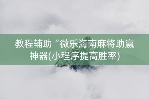 教程辅助“微乐海南麻将助赢神器(小程序提高胜率)