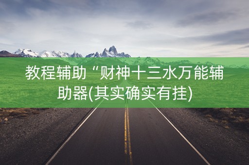 教程辅助“财神十三水万能辅助器(其实确实有挂)