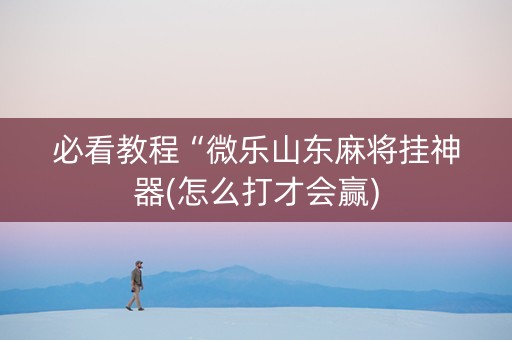 必看教程“微乐山东麻将挂神器(怎么打才会赢)