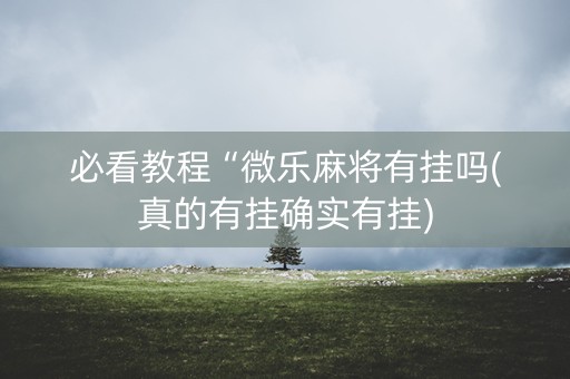 必看教程“微乐麻将有挂吗(真的有挂确实有挂)