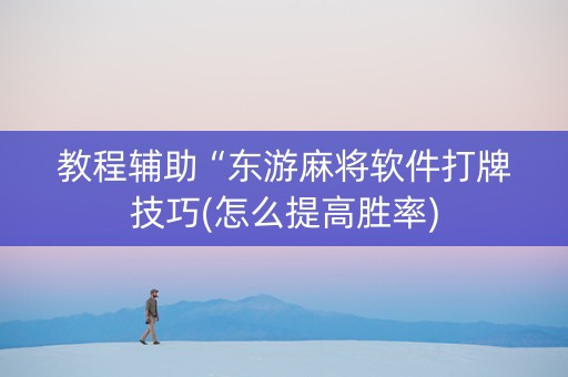 教程辅助“东游麻将软件打牌技巧(怎么提高胜率)