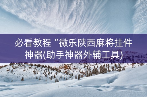 必看教程“微乐陕西麻将挂件神器(助手神器外辅工具)
