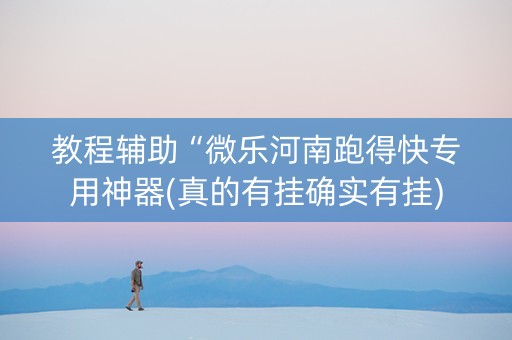 教程辅助“微乐河南跑得快专用神器(真的有挂确实有挂)