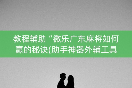 教程辅助“微乐广东麻将如何赢的秘诀(助手神器外辅工具)