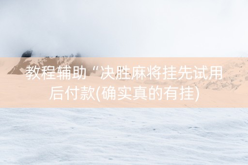 教程辅助“决胜麻将挂先试用后付款(确实真的有挂)