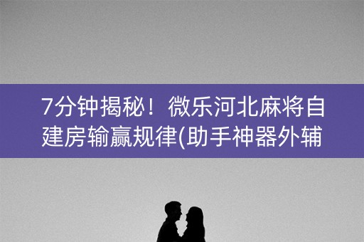 7分钟揭秘！微乐河北麻将自建房输赢规律(助手神器外辅工具)