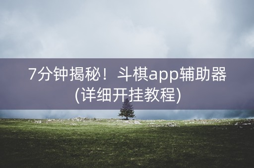 7分钟揭秘！斗棋app辅助器(详细开挂教程)
