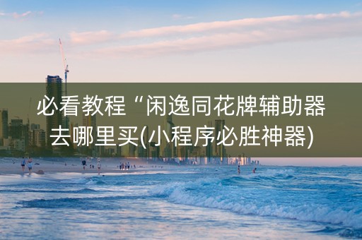 必看教程“闲逸同花牌辅助器去哪里买(小程序必胜神器)