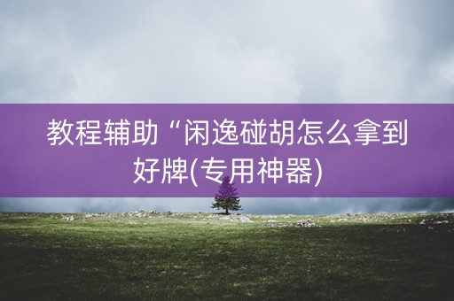 教程辅助“闲逸碰胡怎么拿到好牌(专用神器)
