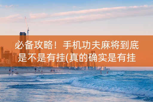 必备攻略！手机功夫麻将到底是不是有挂(真的确实是有挂)