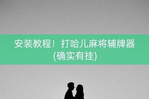安装教程！打哈儿麻将辅牌器(确实有挂)
