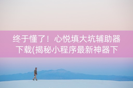 终于懂了！心悦填大坑辅助器下载(揭秘小程序最新神器下载)