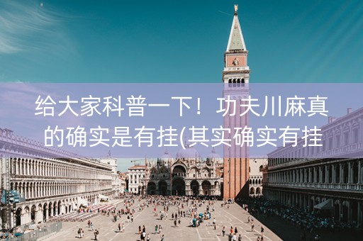 给大家科普一下！功夫川麻真的确实是有挂(其实确实有挂)