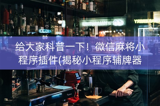 给大家科普一下！微信麻将小程序插件(揭秘小程序辅牌器)