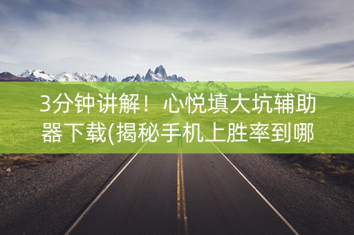 3分钟讲解！心悦填大坑辅助器下载(揭秘手机上胜率到哪调)