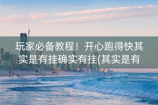 玩家必备教程！开心跑得快其实是有挂确实有挂(其实是有挂的)