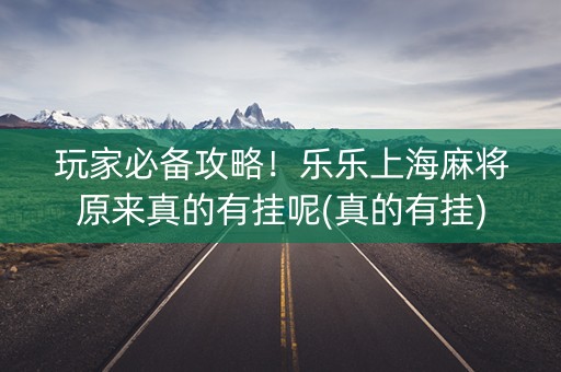 玩家必备攻略！乐乐上海麻将原来真的有挂呢(真的有挂)