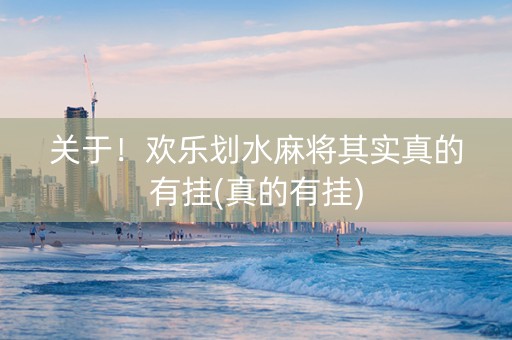 关于！欢乐划水麻将其实真的有挂(真的有挂)